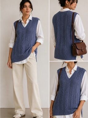 American Eagle Grey Sweater Vest Size M